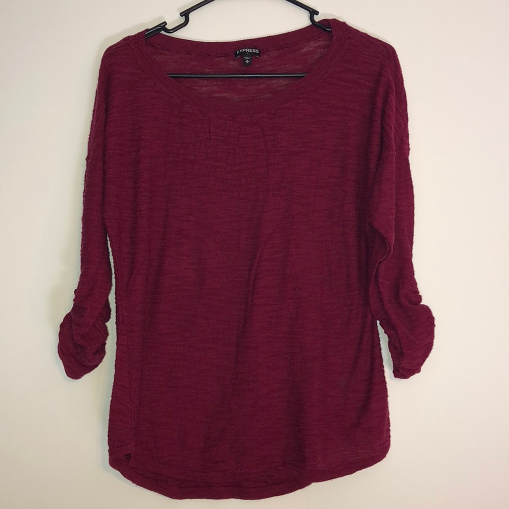 Burgundy 3/4 length sleeve top